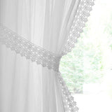 Windsor Macrame Voile Curtain Panel White