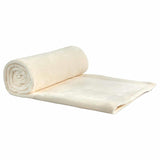 Snug Flannel Fleece Blanket Super Soft Throw in Cream