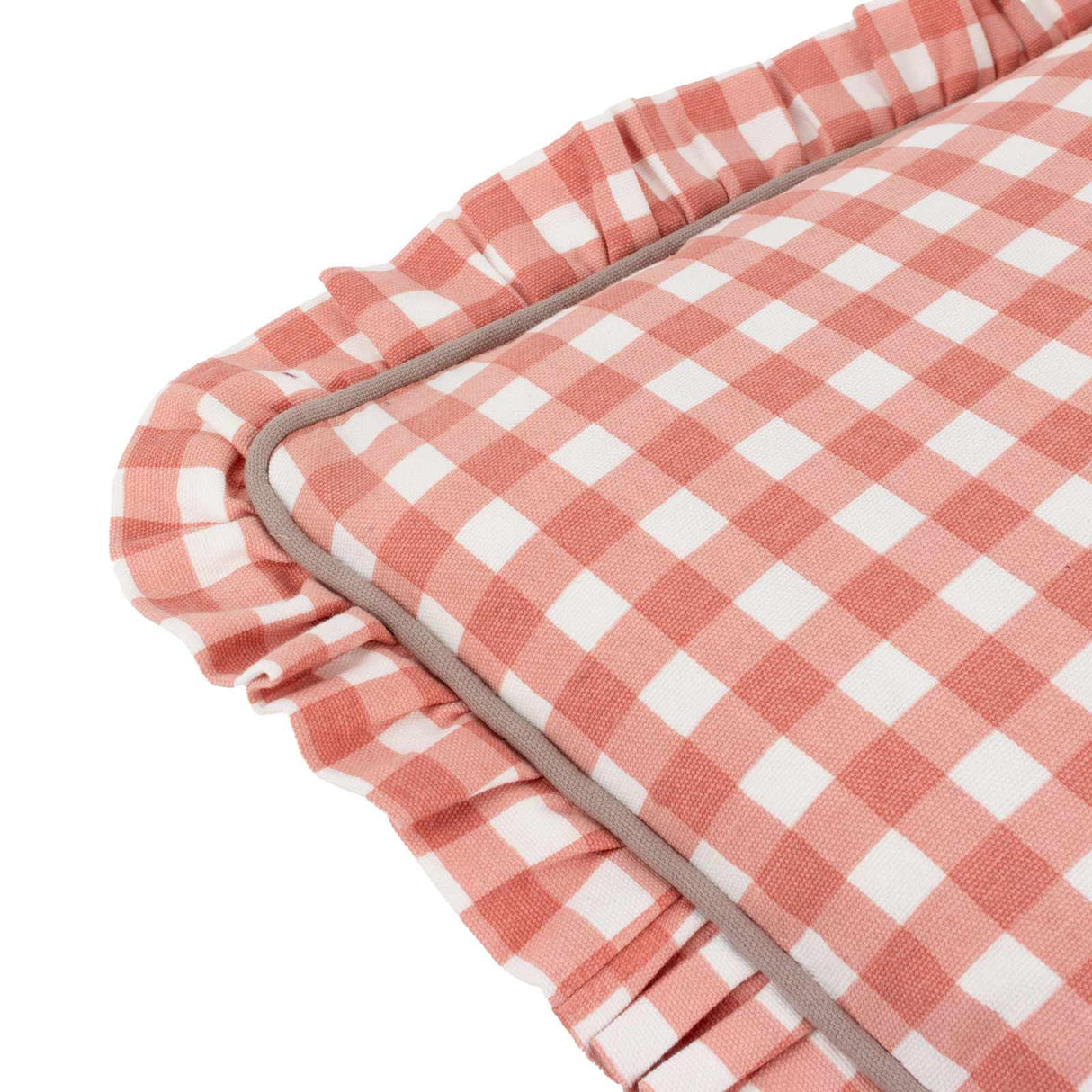 Maude Gingham Reversible Cushion Cover Rose