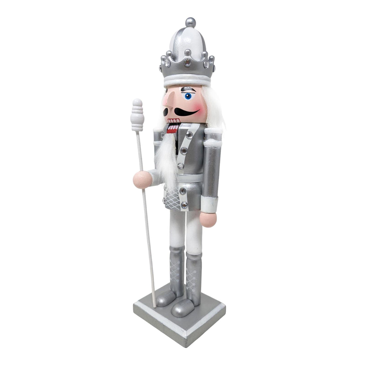 White & Silver Nutcracker with Sceptre