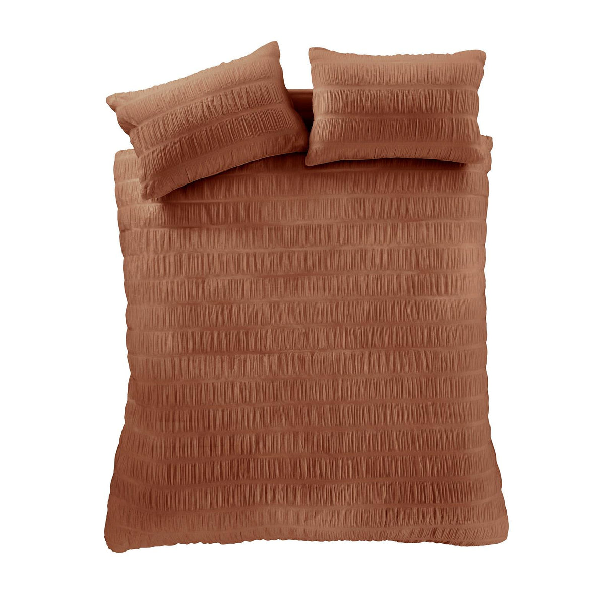 Seersucker Terracotta Duvet Cover Set