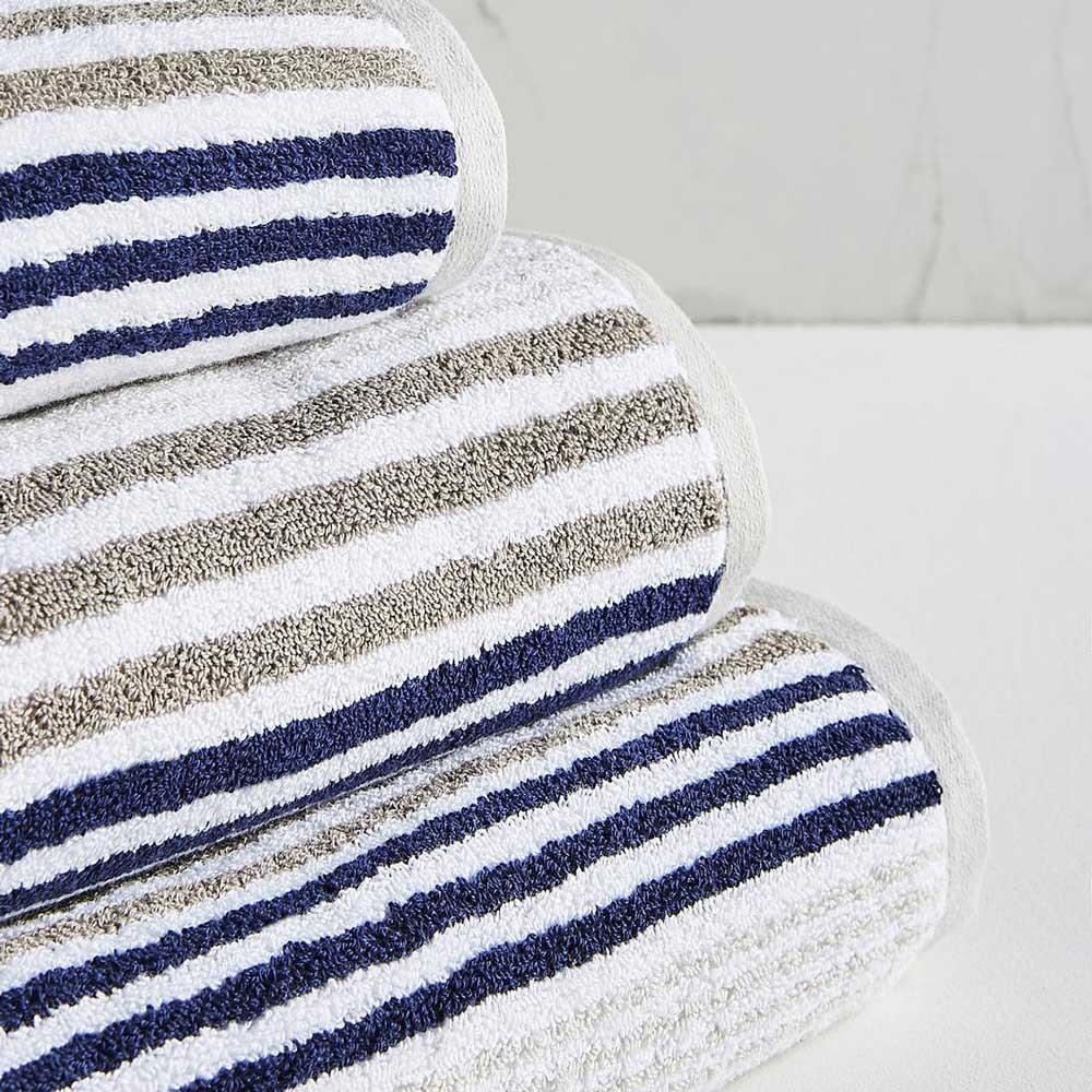 Merlin Stripe Towel Navy