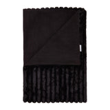 Cosy Ribbed Faux Fur Throw Black