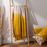 Mizu Dip Dye Fringed Cotton Throw 130cm x 170cm