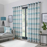 Balmoral Check Eyelet Curtains Duck Egg