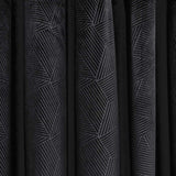 Thermal Blackout Eyelet Curtains Embossed Velvet Woven Black