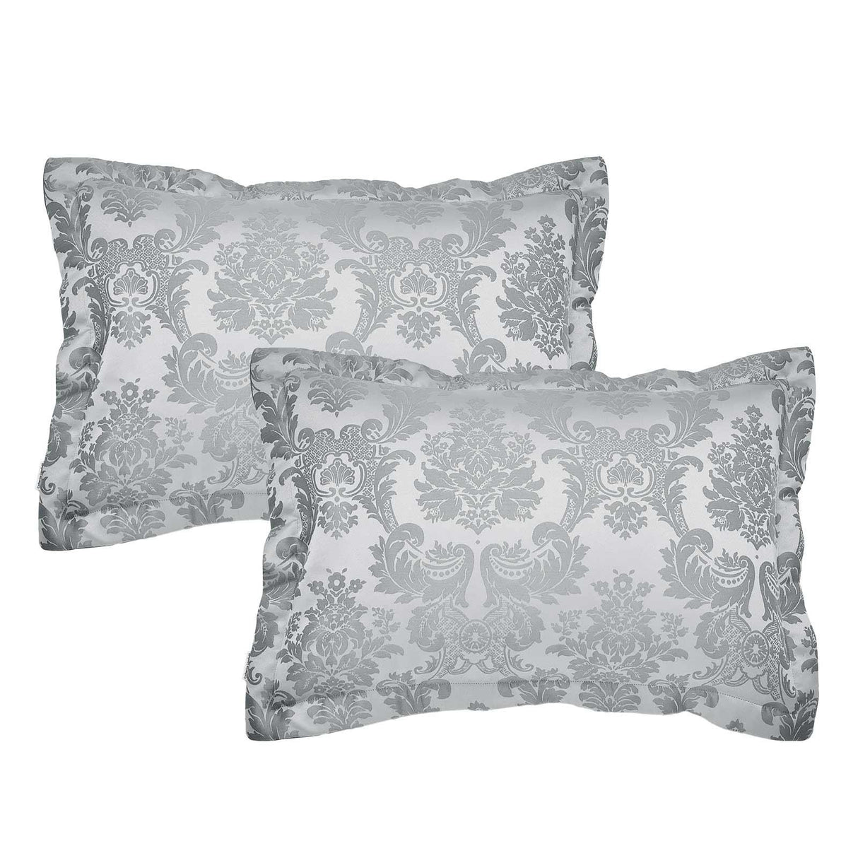 Damask Jacquard Pillowsham Pair Silver