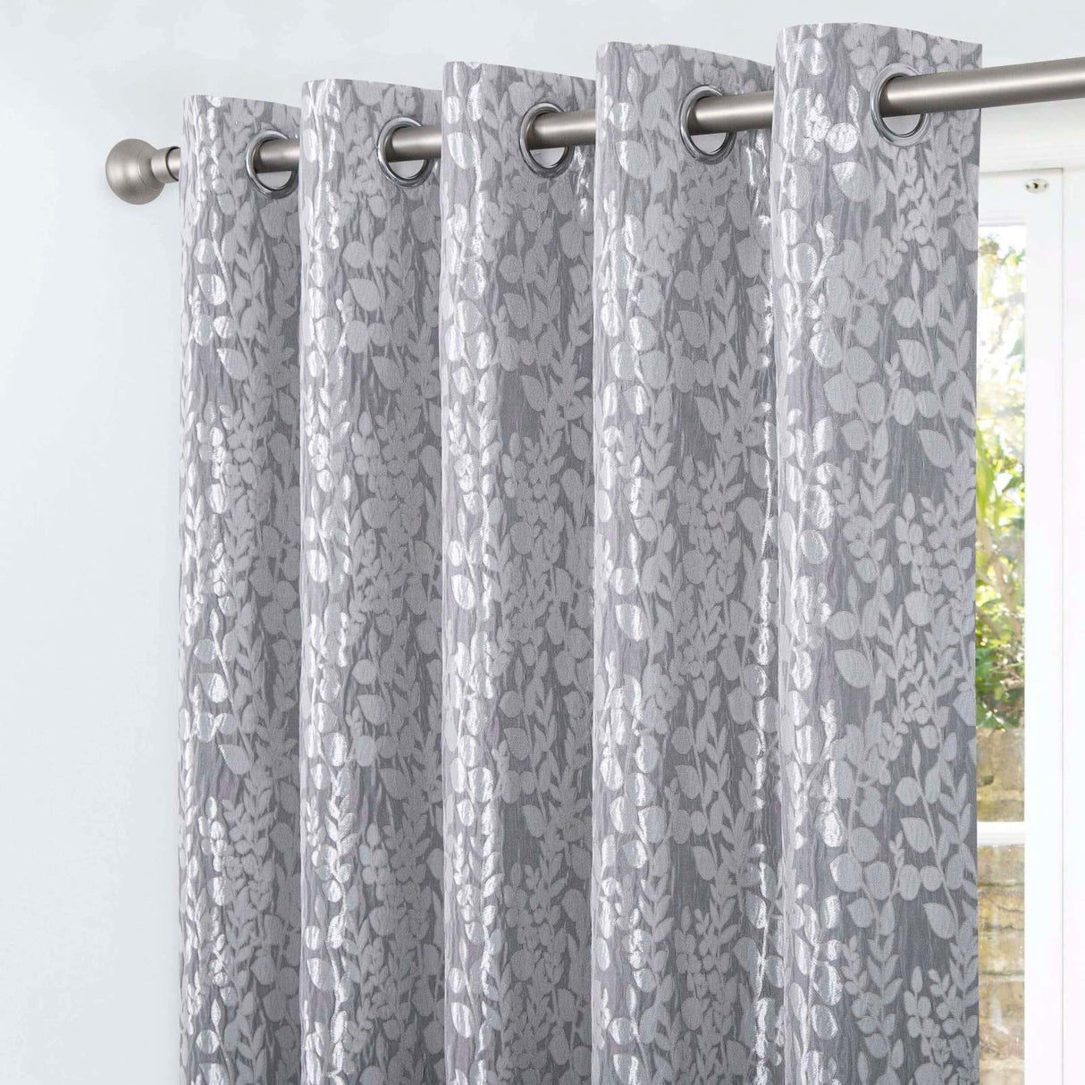 Mia Super Thermal Eyelet Curtains Grey