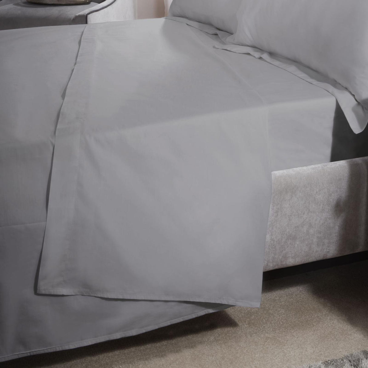 400 Thread Count Cotton Silver Flat Sheet