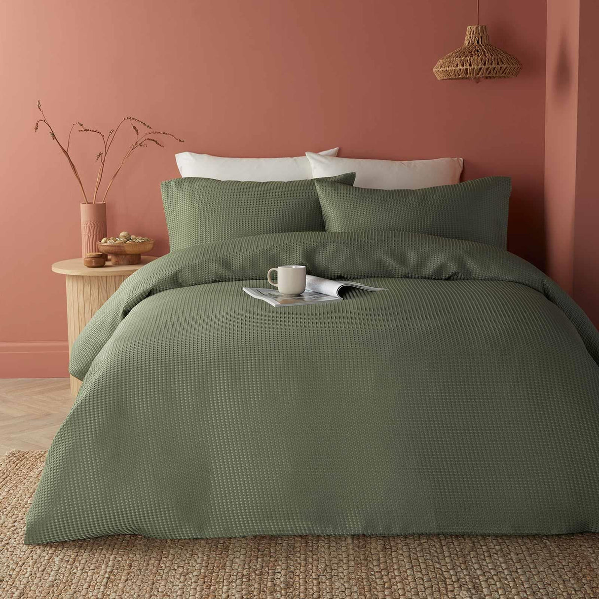 Lindly Waffle Duvet Cover Set