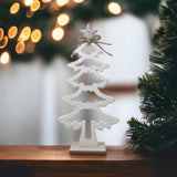 Tall White Wooden Christmas Tree