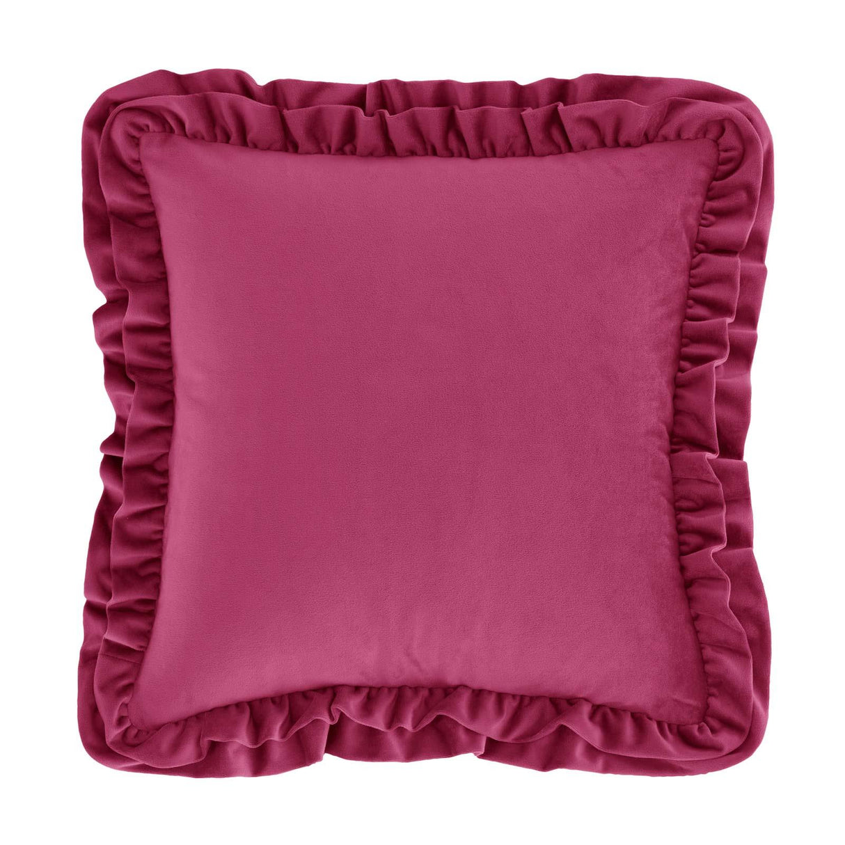 So Soft Velvet Touch Double Frill Cushion Hot Pink