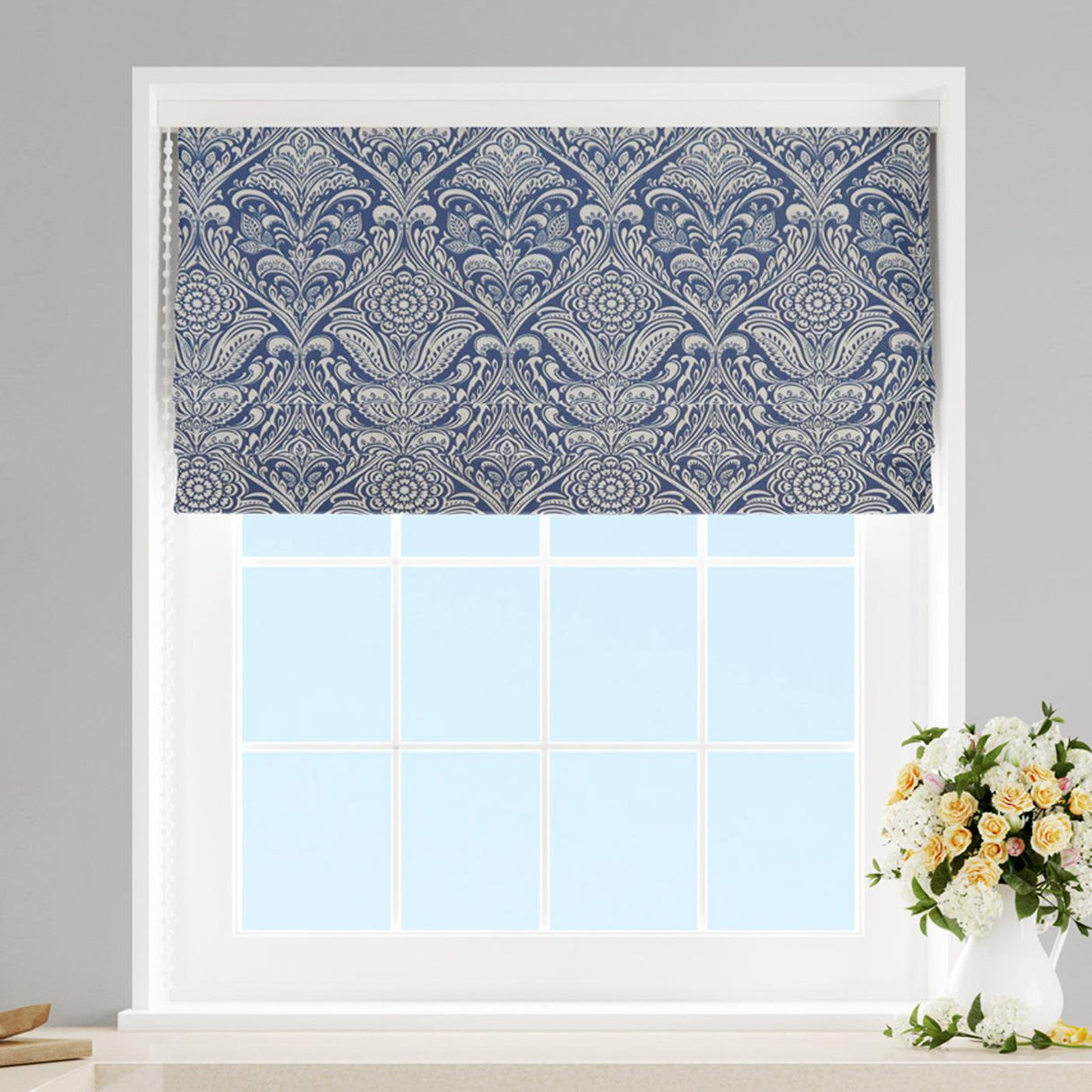 Hathaway Indigo Made To Measure Roman Blind