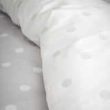 Brushed Polka Dot Duvet Cover Set Grey