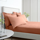 200TC Cotton Percale Fitted Sheet Clay