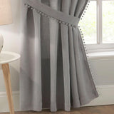 Tobago Tape Top Lined Voile Curtains Grey 90" x 90"