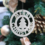 Silver Laser Cut Merry Christmas Disc