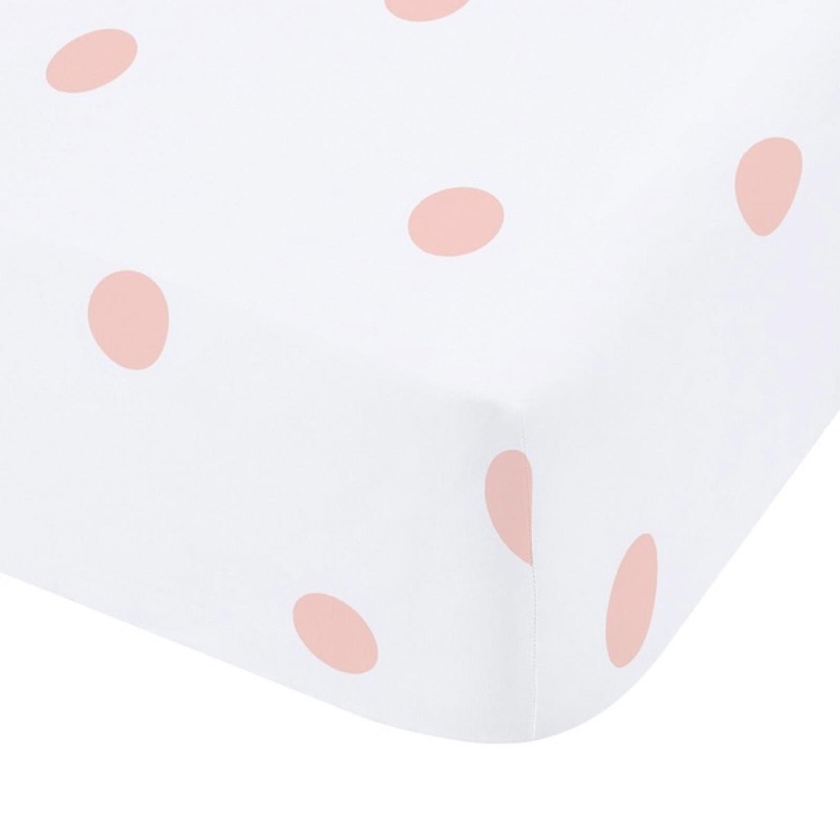 Brushed Polka Dot Fitted Sheet Pink