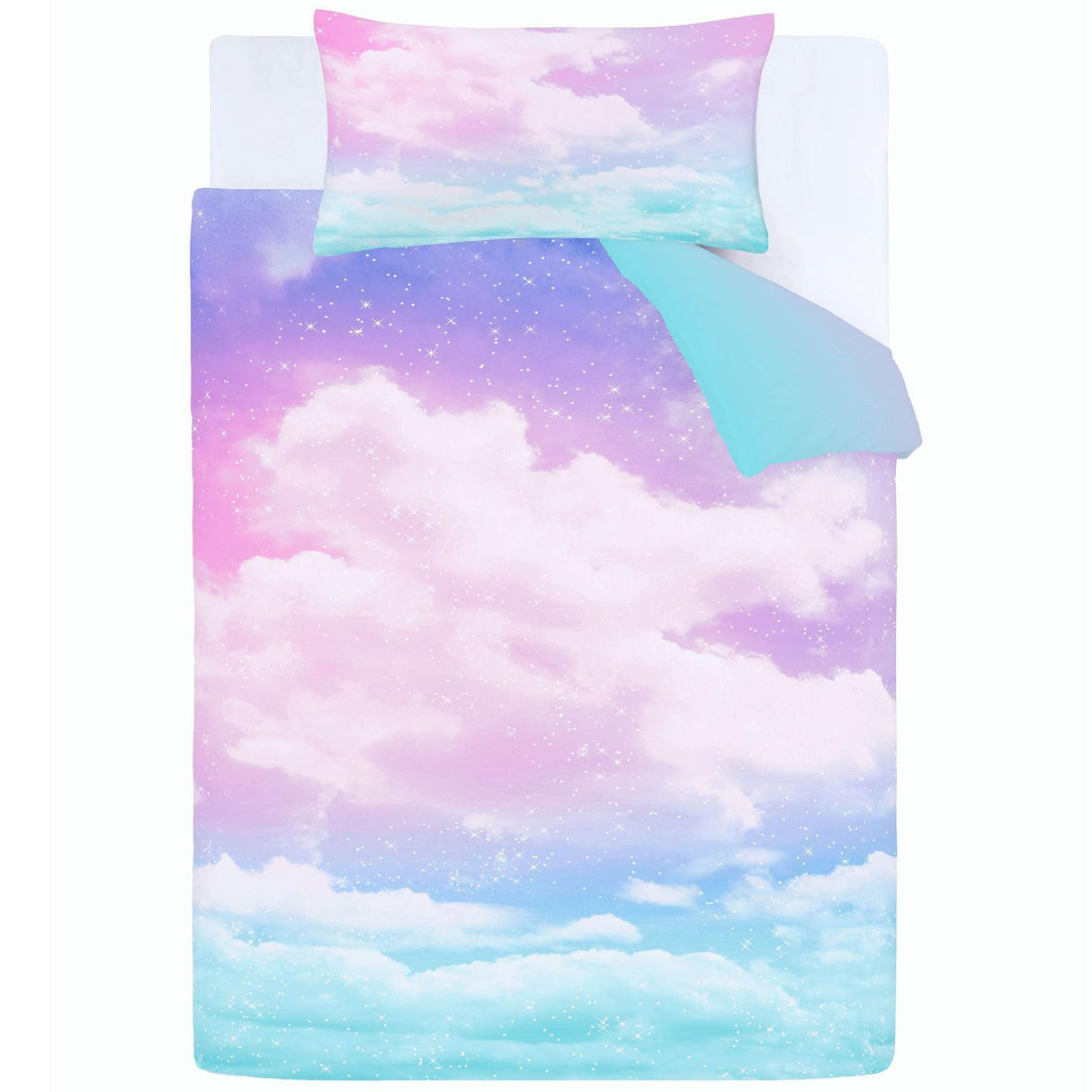 Ombre Rainbow Clouds Duvet Cover Set