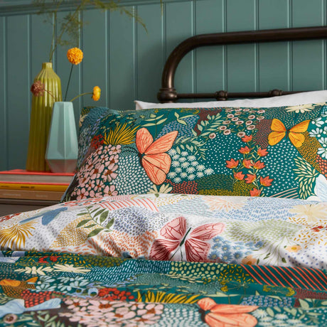 Forage Floral Teal Duvet Cover Set