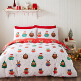 Christmas Party Robins Duvet Cover Set