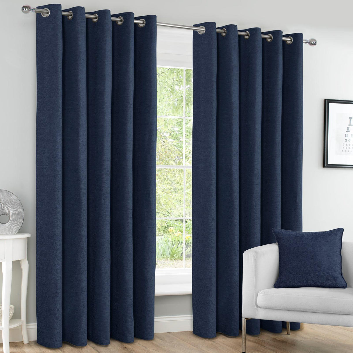 Canterbury Blackout Eyelet Curtains Navy