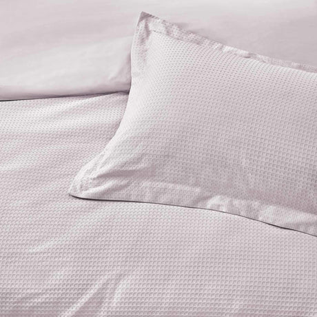 Waffle Textured Cotton Blush Duvet Cover Set