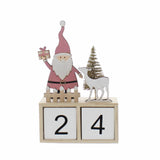 Wooden Pink Santa Advent Calendar