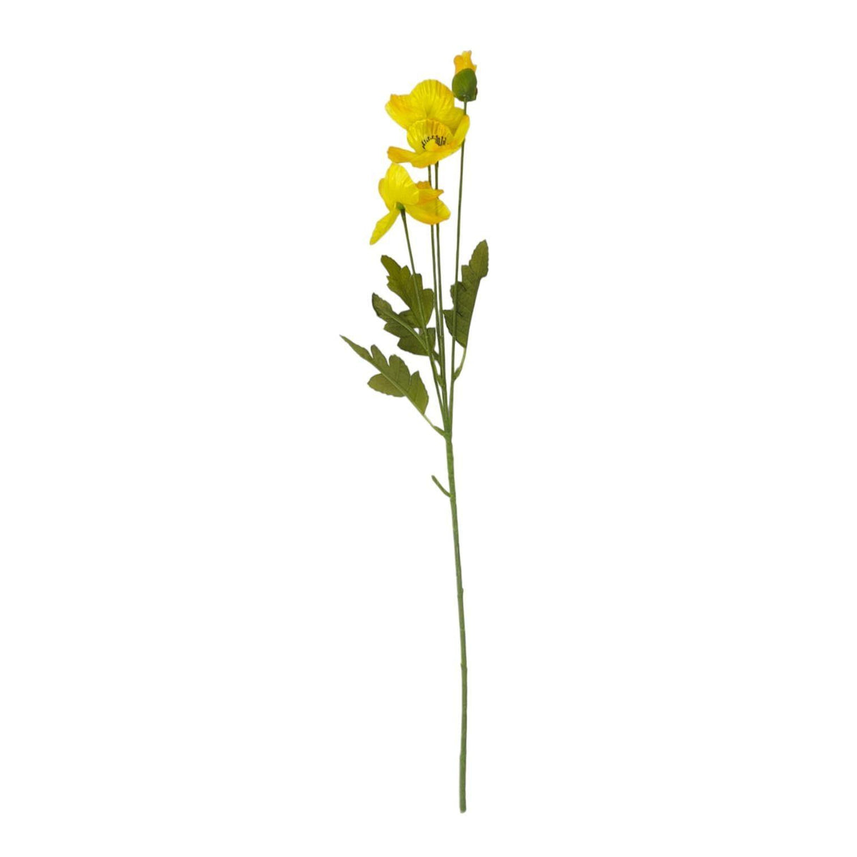 Artificial Poppy Stem Yellow