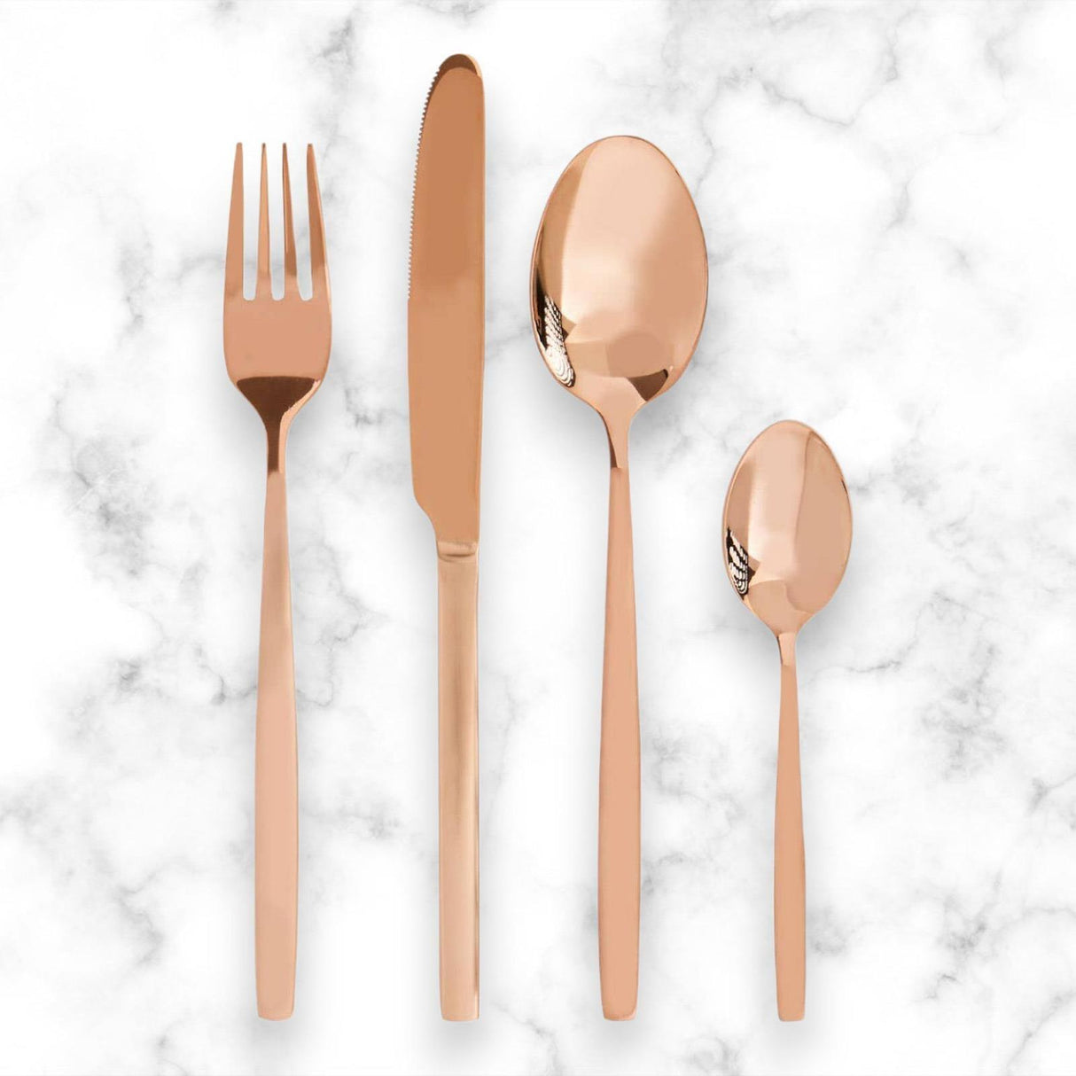 Avie 16 Piece Rose Gold Cutlery Set