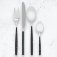 Avie Black Splatter 16 Piece Cutlery Set