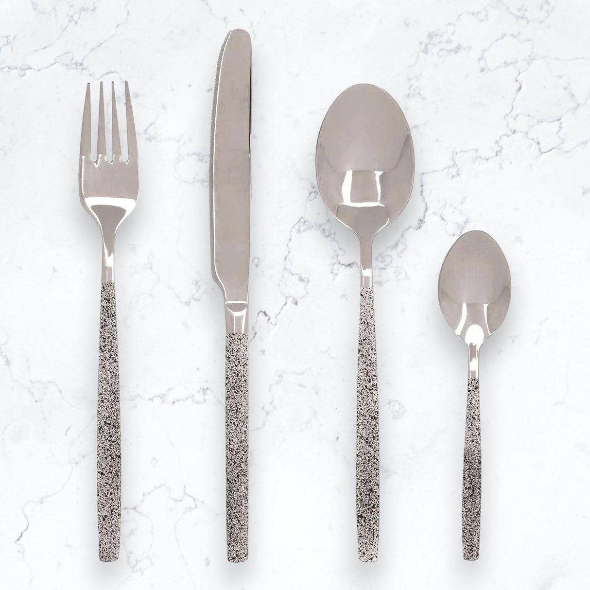 Avie White Splatter 16 Piece Cutlery Set