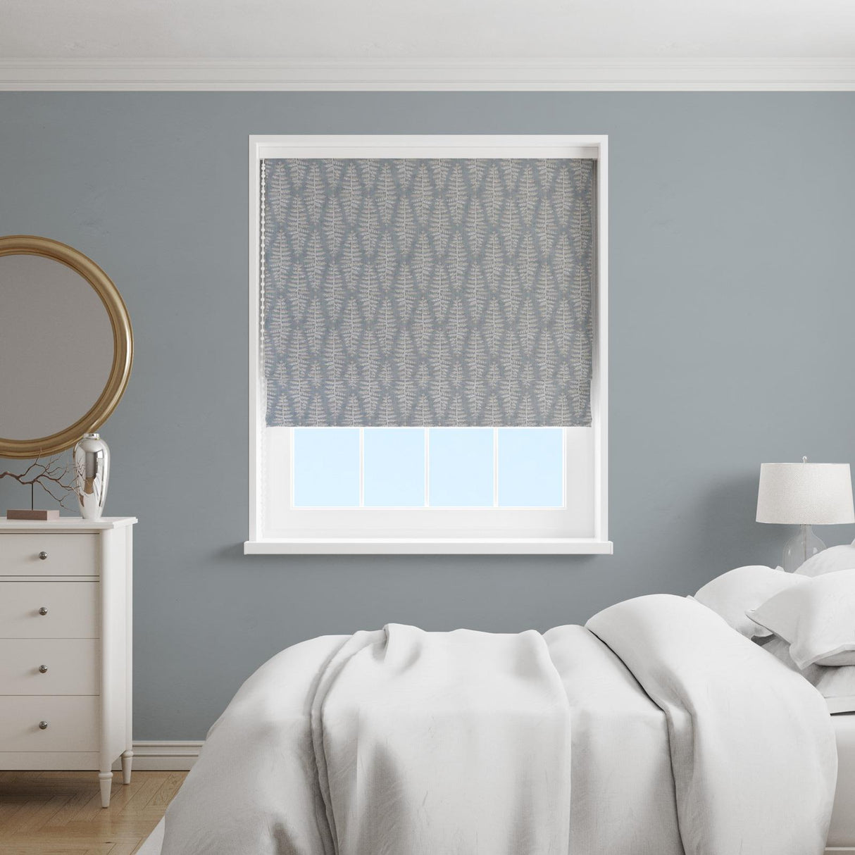 Fernia Blue Mist Made To Measure Roman Blind