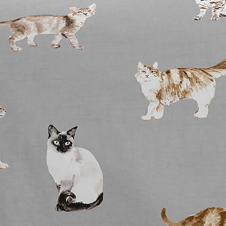 Cats Duvet Cover Set Grey