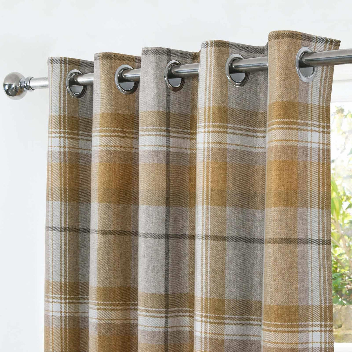 Warrington Blackout Eyelet Curtains Ochre