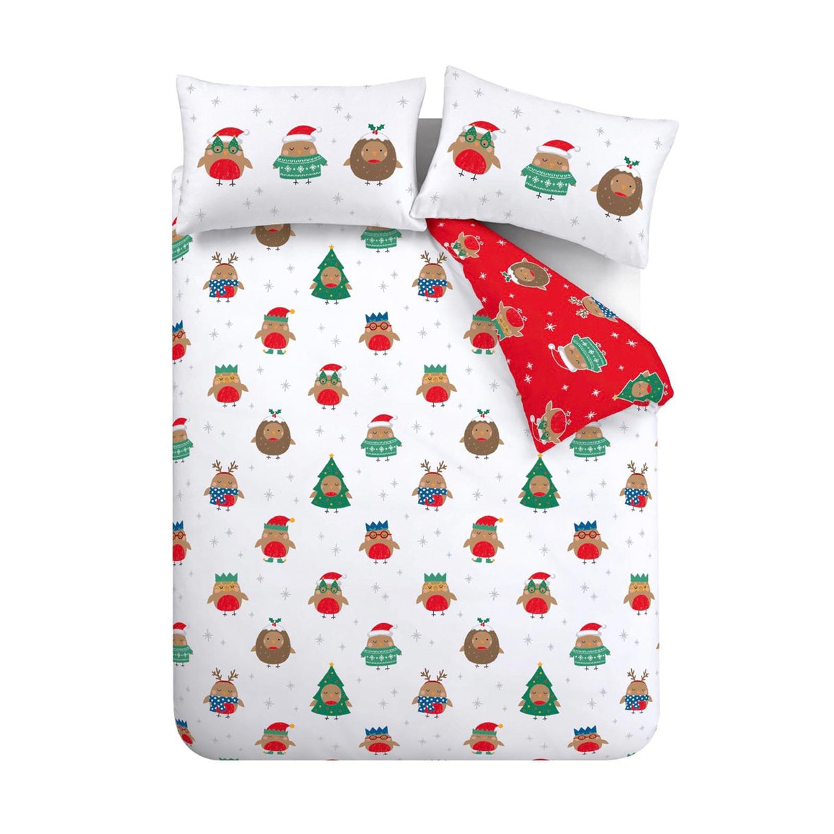 Christmas Party Robins Duvet Cover Set