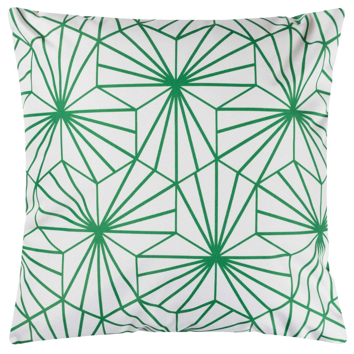 Hexa Reversible Green Outdoor Cushion Cover 17" x 17"