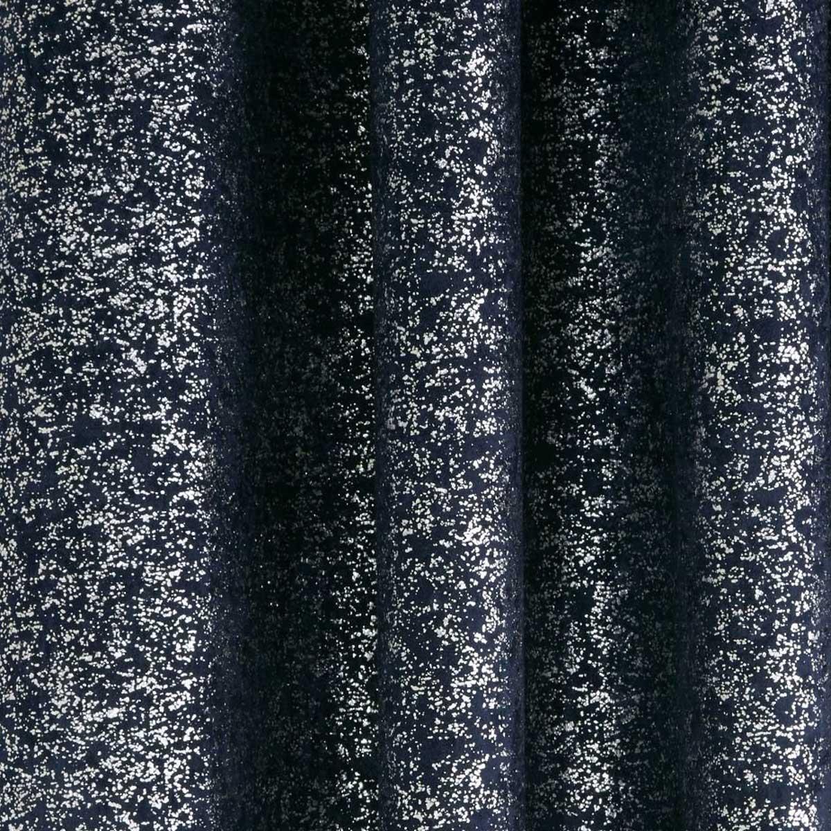 Halo Metallic Thermal Eyelet Curtains Navy 46" x 54"