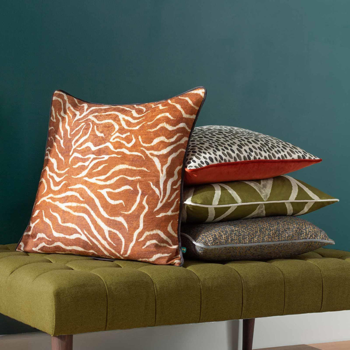 Cape Ikat Cushion Cover Moss