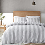 Cove Stripe Duvet Cover Set Silver