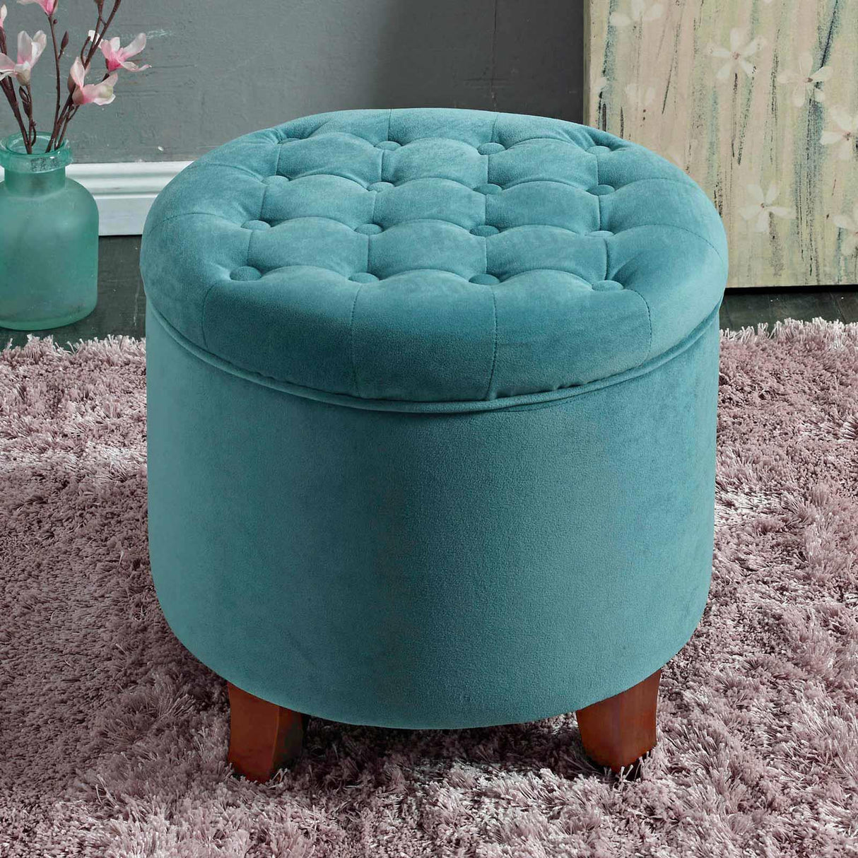 Cambridge Storage Footstool Teal