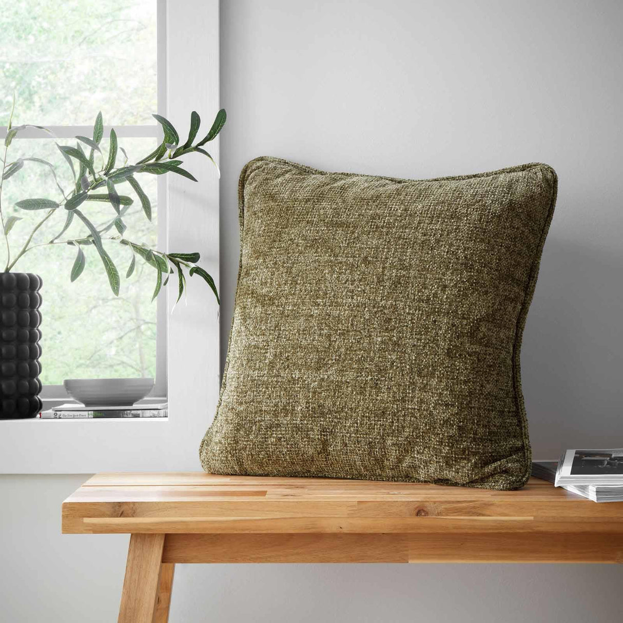 Wilson Plain Chenille Cushion 18" x 18" (45cm x 45cm)