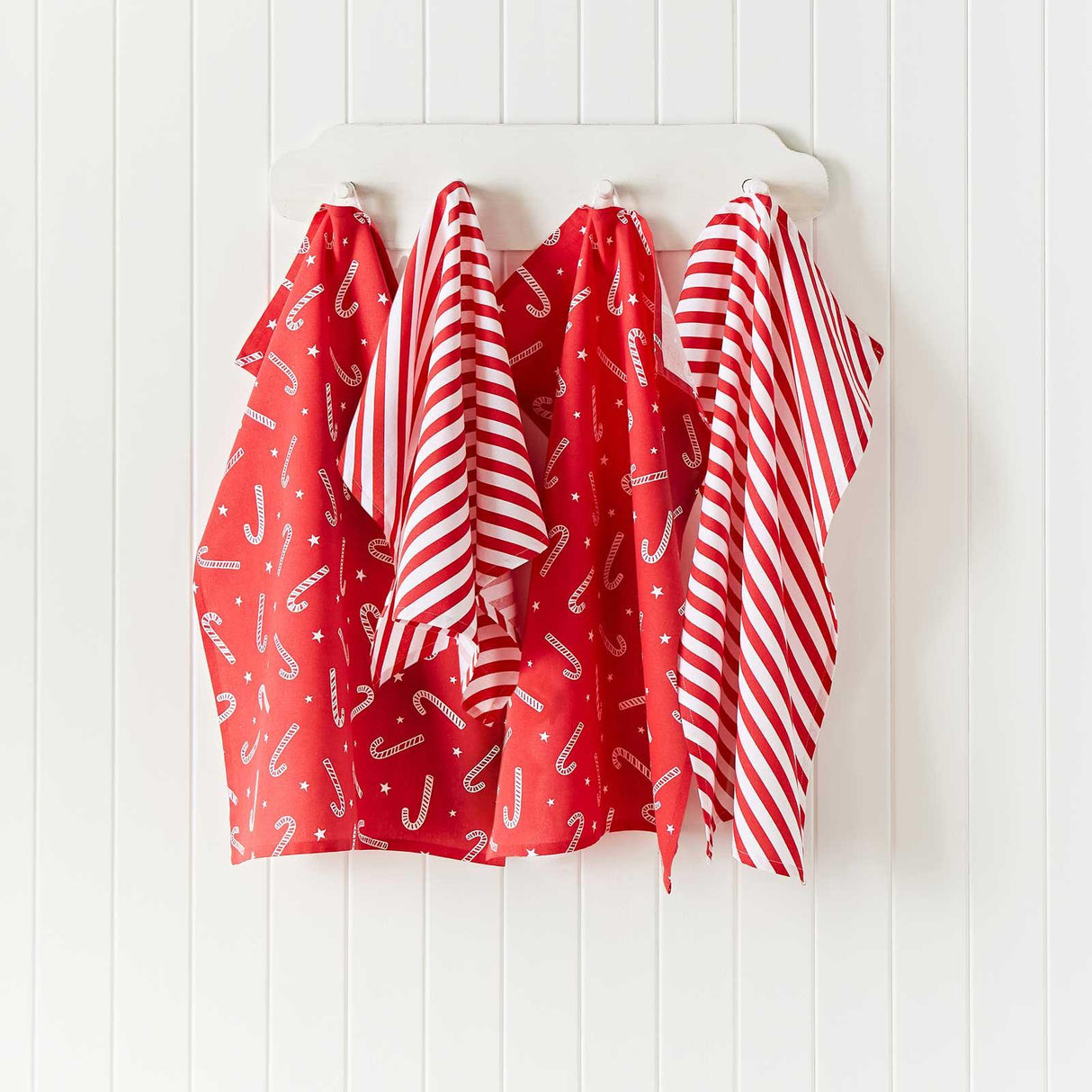 Christmas Candy Cane Tea Towel 4 Pack