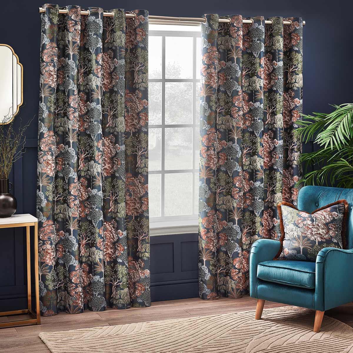 Woodlands Room Darkening Lined Eyelet Curtains