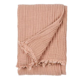 Lark Muslin Cotton Oversized Throw Pink Clay