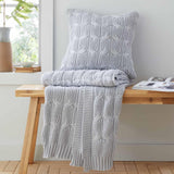 Chunky Marl Knit Cushion Silver