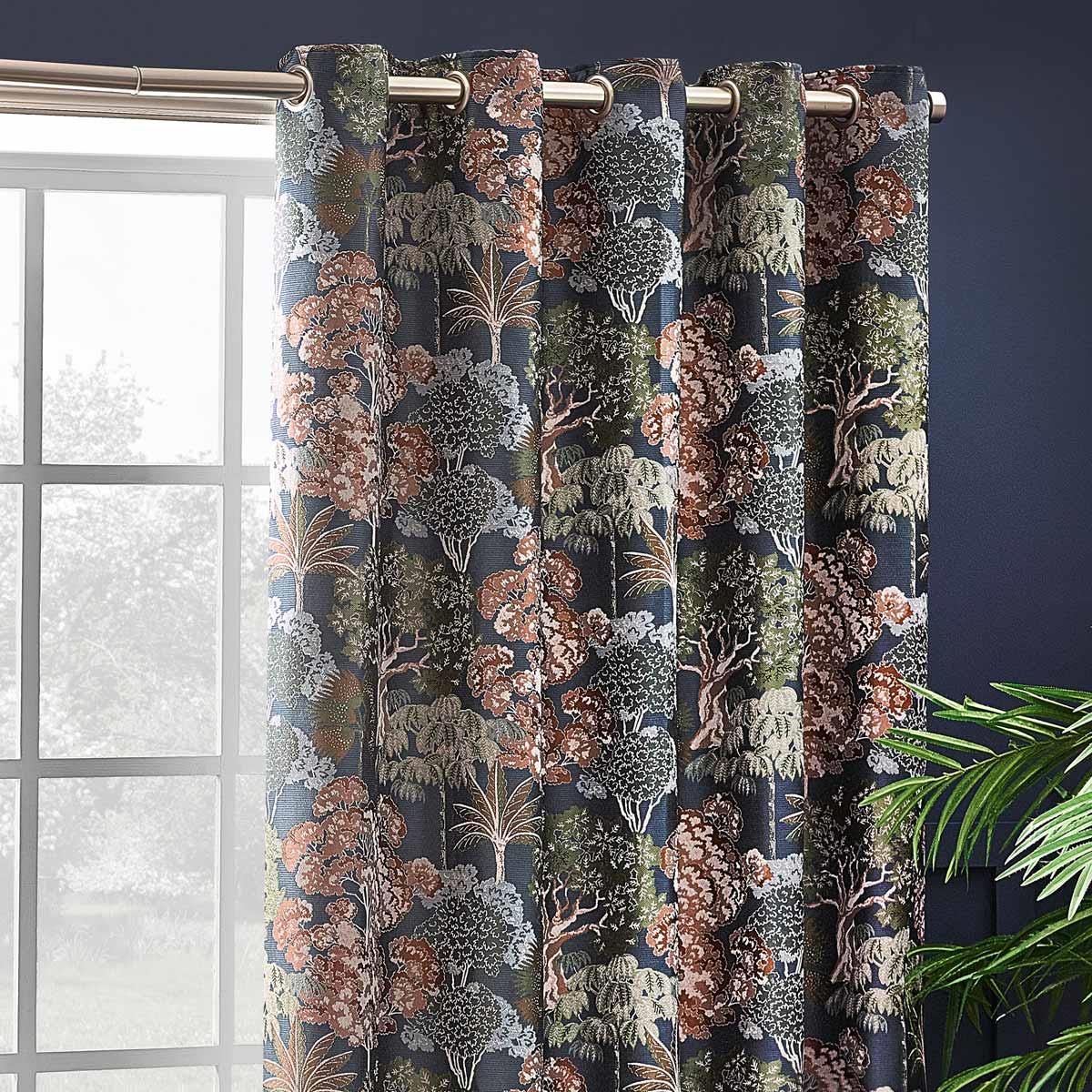 Woodlands Room Darkening Lined Eyelet Curtains