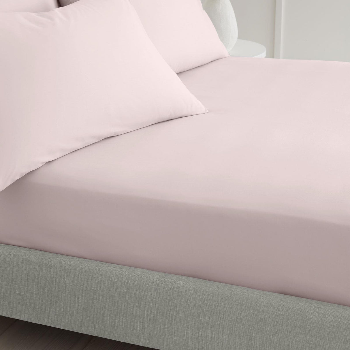 200TC Cotton Percale Fitted Sheet Blush