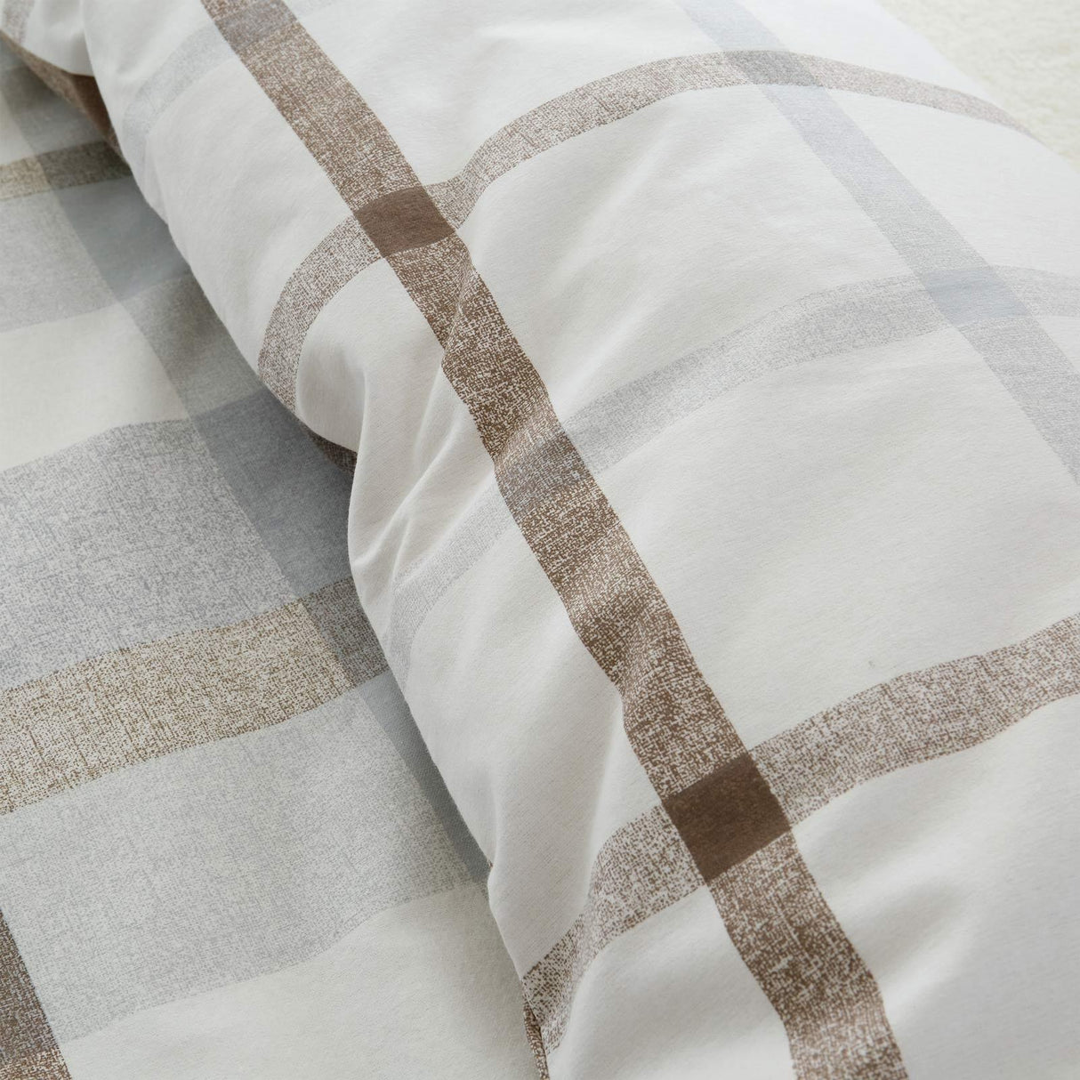 Brushed Check Natural Duvet Cover Set