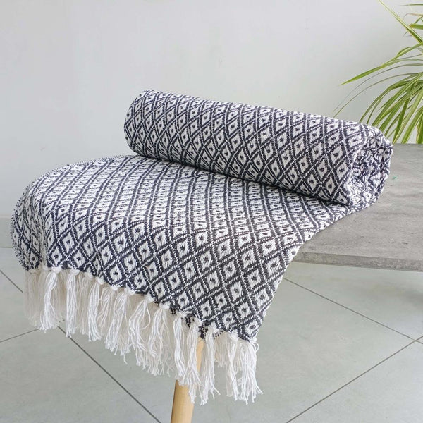 Eden Recycled Cotton Throw Charcoal
